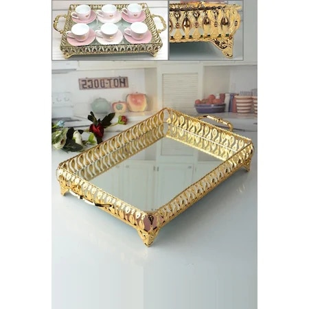 Rectangular Mirror Presentation Tray, Decorative Tray, Tray With Handle Coffee tray tray tea tray