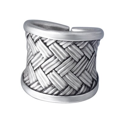 925 Sterling Silver Fine Jewelry For Men Women Thailand Chiang Mai Handmade Weave Opening Ring