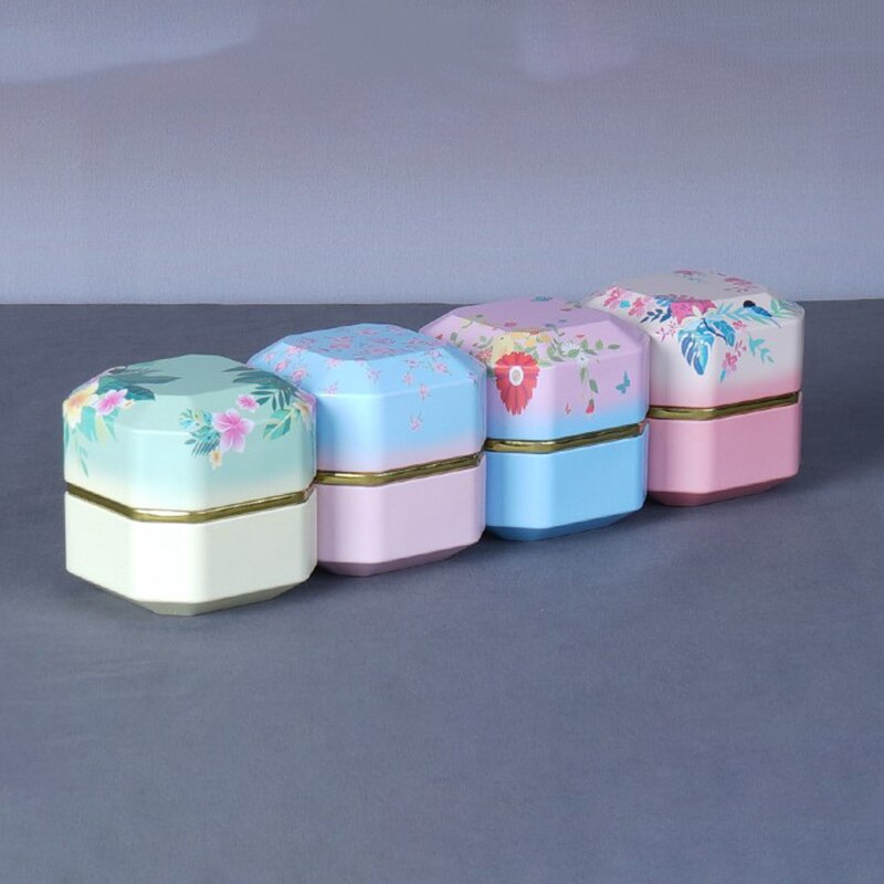 Diamond Shape Mini Tin Tea Coffee Candy Storage Box Tea Caddy Metal Case Wedding Party Box