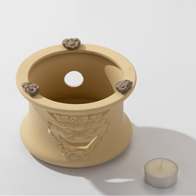 Estufa de té creativa, calentador de velas de Barro Natural, Base de tetera Vintage, accesorios de té, calentador de velas, candelabro