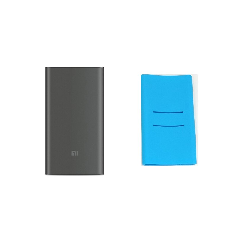 Original mi Xiaomi Power Bank 10000mAh Pro Type-C External Battery portable charging 10000mAh Two-way Quick Charge 18W Powerbank: Add Blue Case