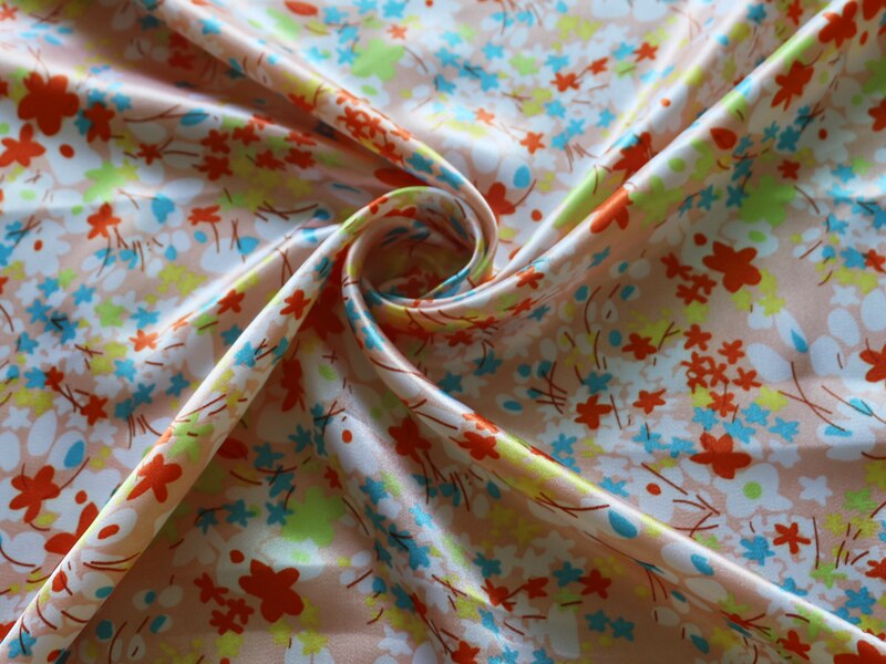 soft polyester satin fabric printed