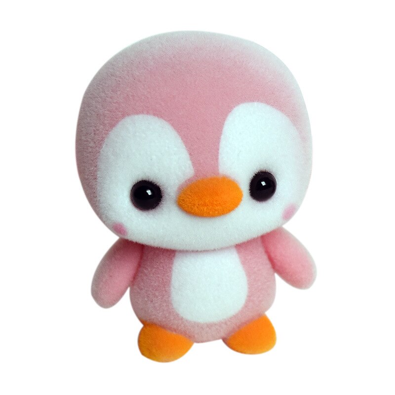 5.5cm mini poupées décoratives en pvc floquées, kawaii, pingouin, jouets pour filles, exquises poupées floquées, jouet de noël: Rose