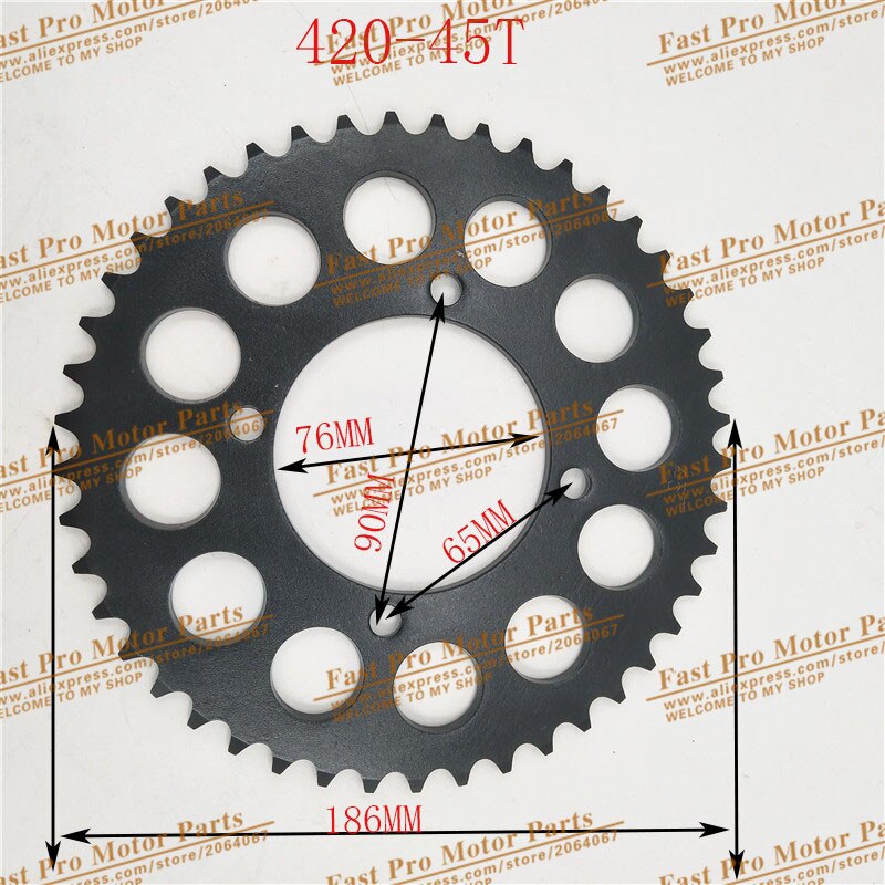 420 Chain rear sprocket 45 tooth 67mm centre hole for Small Dirt Pit Bike Gear rotor off road motorcycle Motocross spare parts