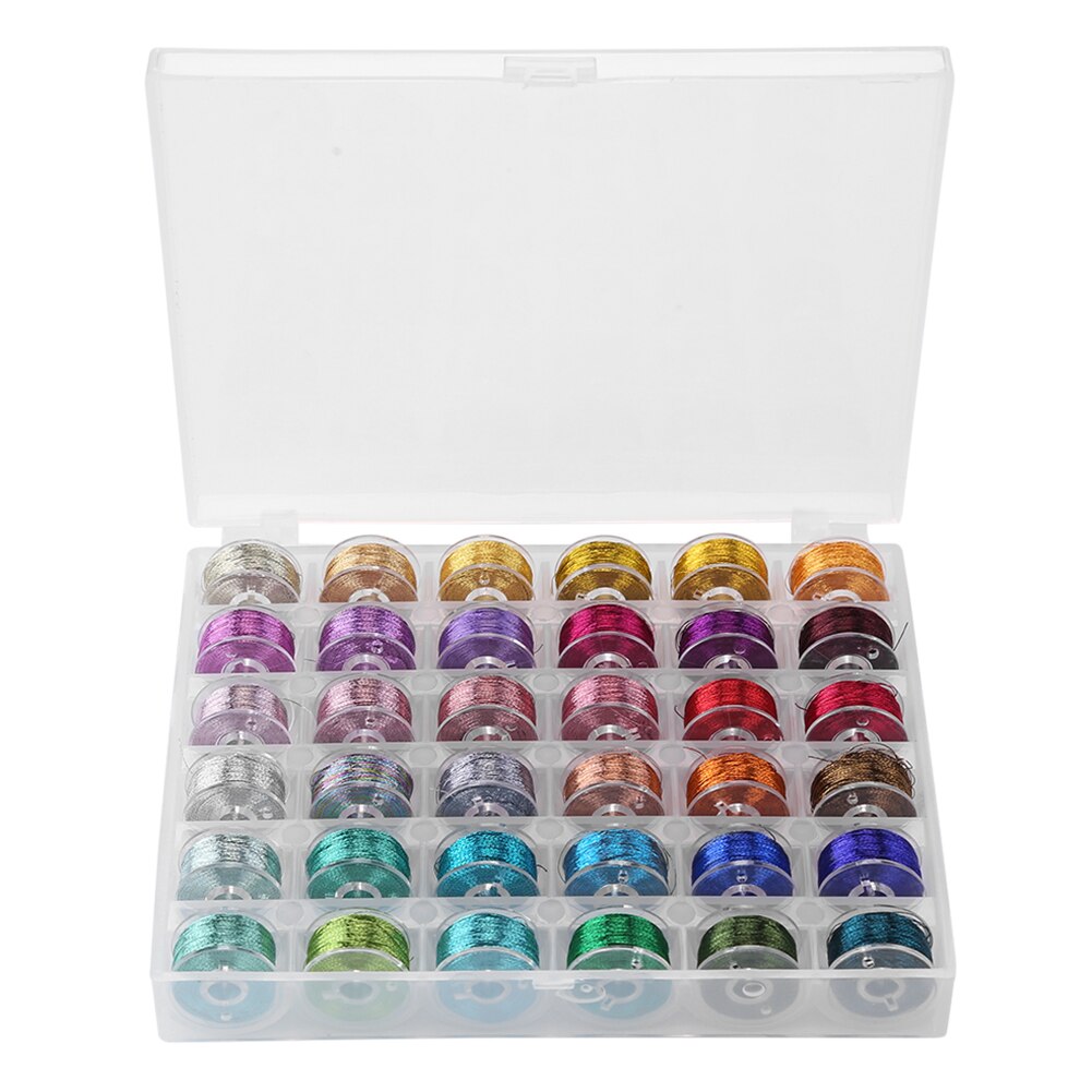 Handmade Sewing Threads for DIY Polyester Embroidery Stitching Sewing Machine Yarn Line Box Combination Sets for Embroidery: 36 colors