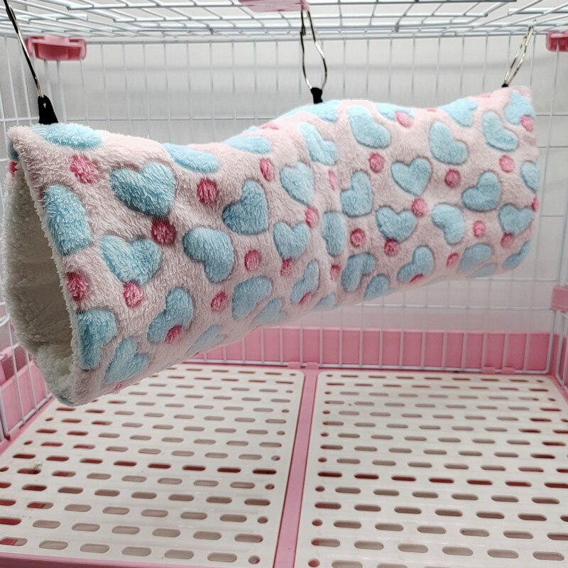 Hangmat voor kleine dieren, hangmat bed en tunnelkooi voor ratten, hamsters, eekhoorns, suikerzweefvliegtuig, cavia's, fretten, tunnelverbergen om op te hangen voor kooi (koffie