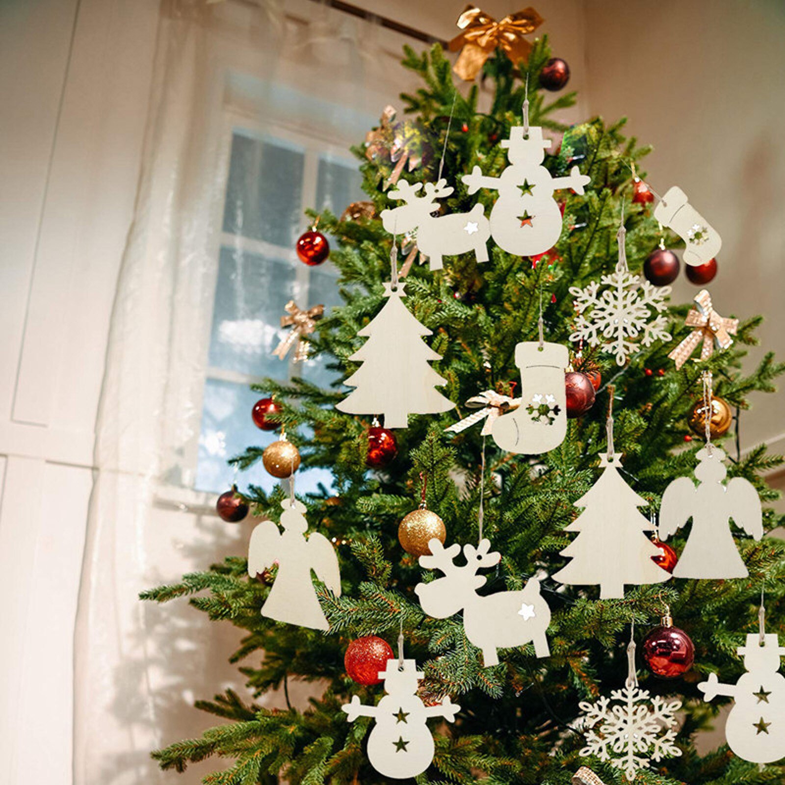 Legno naturale cervo fai-da-te decorazione natalizia tavolo artigianato regali ornamento natale capodanno decorazioni per la casa forniture decorazione alce