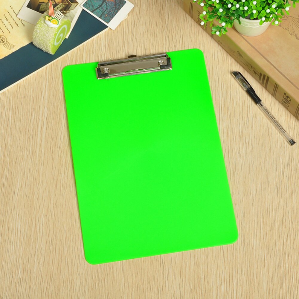 5pcs Clipboard Durable Colorful A4 Plastic Clip Board Paper Clipboard File Binder Holder for Office Home School