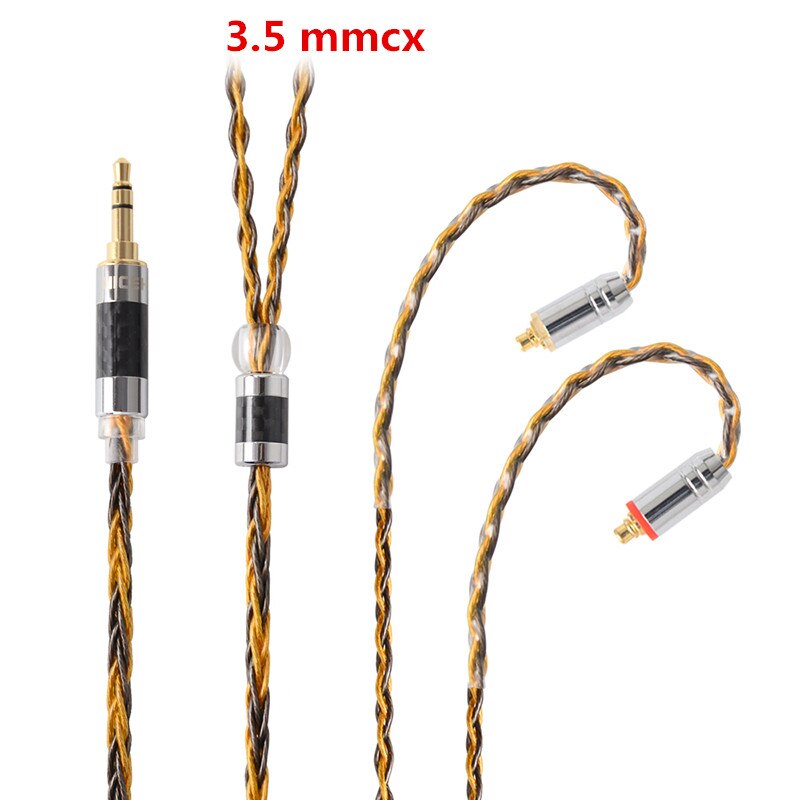 Nicehck  c8-1 8 core verzilverde 2.5/3.5/4.4mm gebalanceerde kabel  to 0.75 0.78 2 pin/mmcx connector hifi upgrade kabel voor  db3 tfz: 3.5 mmcx