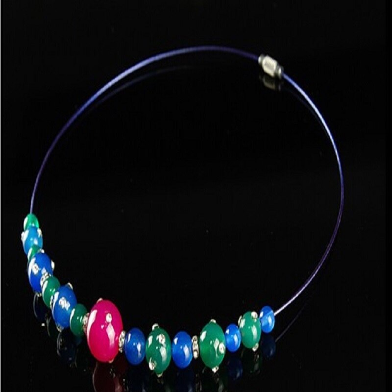 Stainless Steel Wire Choker Necklace 18" Mix Color Collares Populares Materials To Make Necklaces Cierres Para Collares 50Pc/Lot