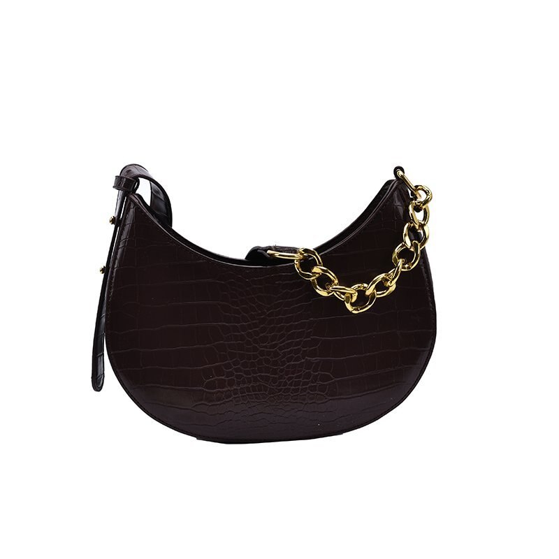 Krokodil Patroon Pu Lederen Tassen Voor Vrouwen Zomer Dag Schouder Handtas Vrouwelijke Reizen Sac Een belangrijkste: Coffee Color