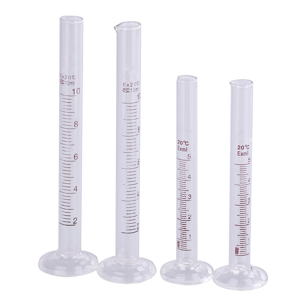 5ml/10ml Profession Graduated Laboratory Glass Cylinder Measuring Cylinder Chemistry Lab Spout Measure Chemistry Measure Tool