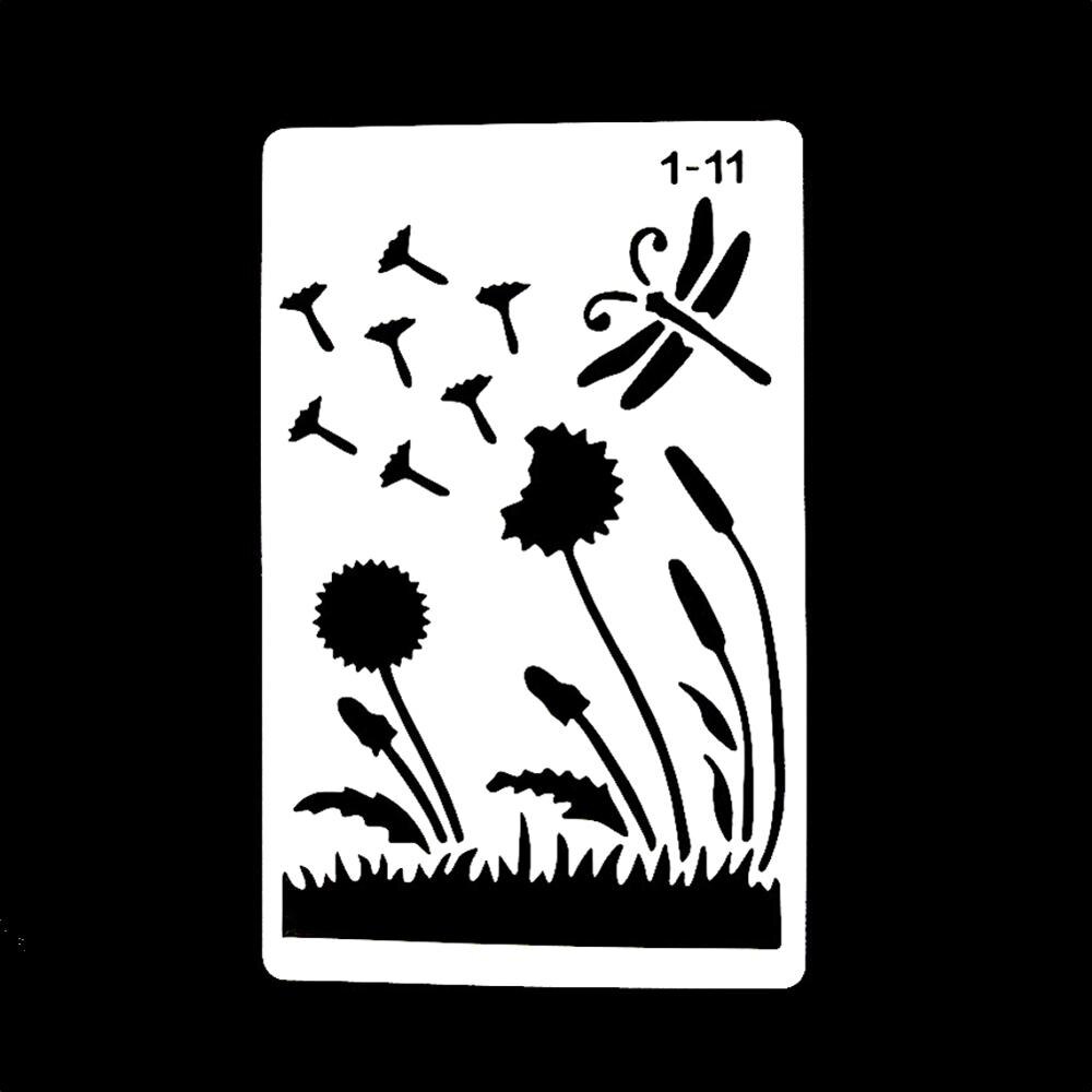 12 DIY Malerei Vorlage Hohl Graphics Home Wand Malerei Dekoration Sammelalbum Album Tagebuch Zeichnung Präge Schablonen: 1-11