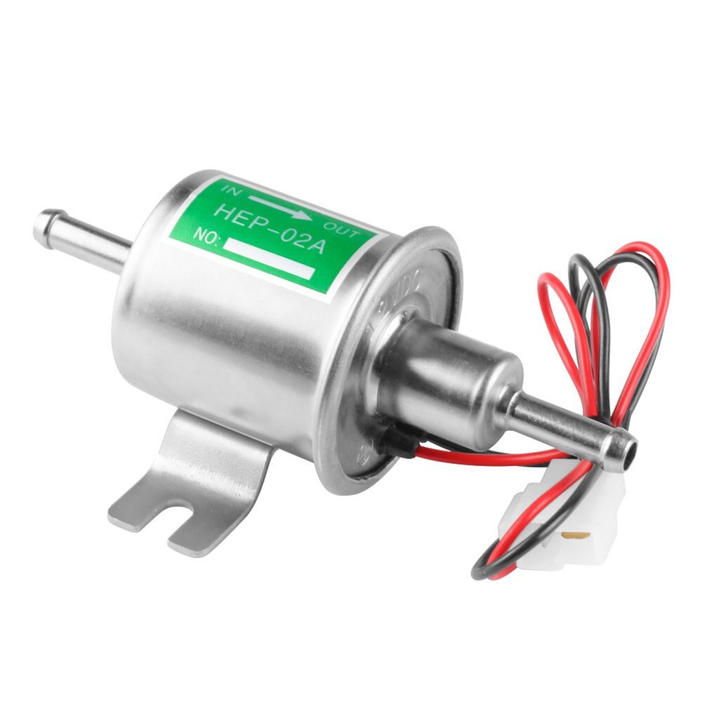 HEP-02A Gas Diesel fuel pump Inline Low Pressure electric fuel pump 12V 24V electronic pump Electronic diesel pump: Silver 12V
