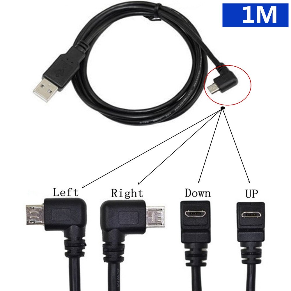 Up & Imbottiture E Sinistra E Destra Ad Angolo di 90 Gradi Usb Maschio Micro Usb a Usb di Dati Maschio Connettore di Carica cavo