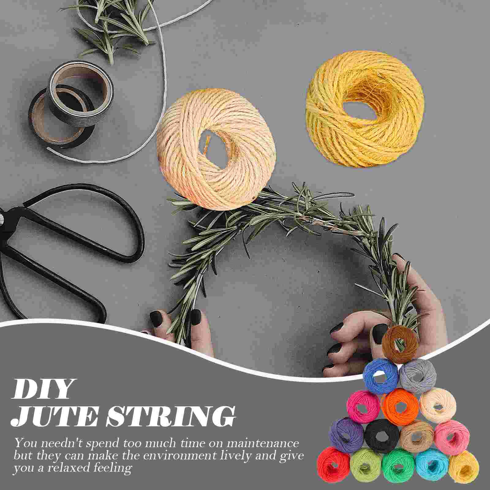 Rolls of Colorful Jute String Natural Jute Threads DIY Jute String Hand-made Wrapping Jute String