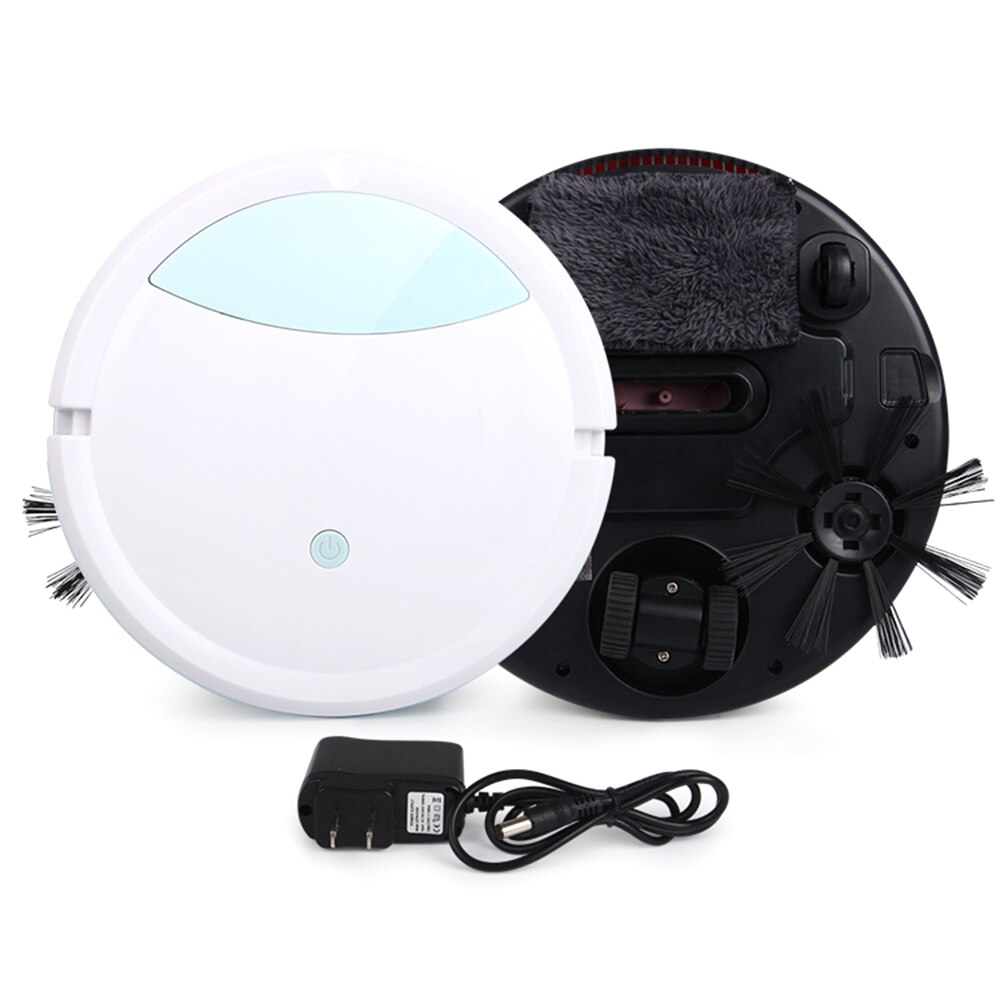 Automatic Robotic Vacuum Cleaner Movable Intelligent Robot Sweeper with Powerful Suction Household Floor Sweeping Mopping Tool: White / EU