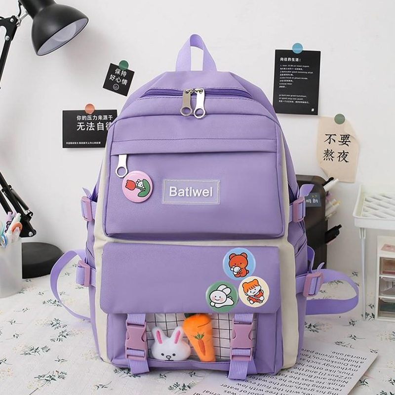 Zaini donna zaini carini zaini Casual per ragazze borse per libri femminili per studenti borse a tracolla borse rosa mini borse: Purple bags