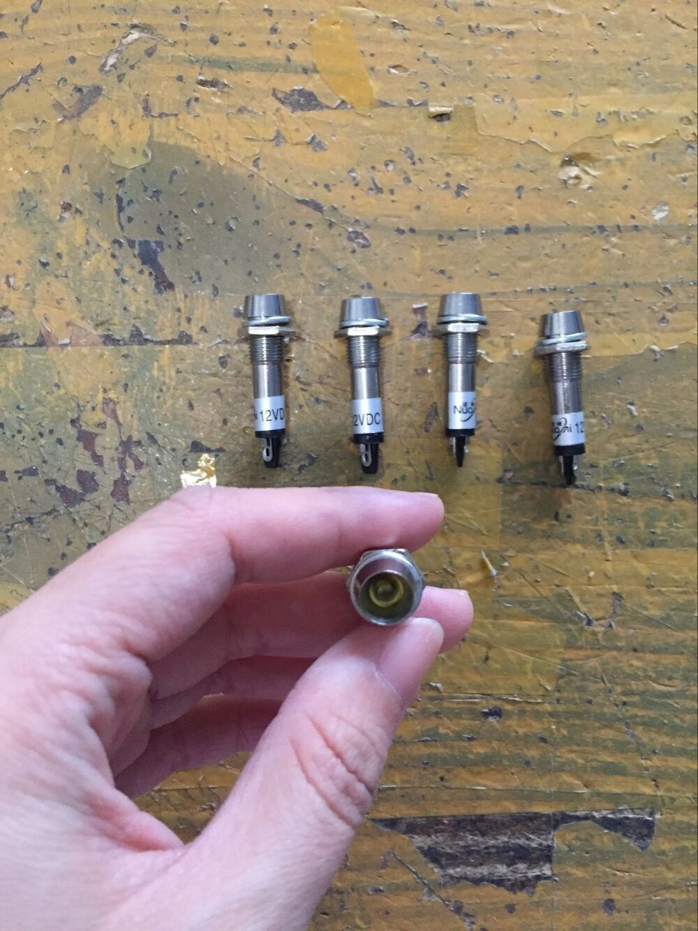 5 Pcs Panel Mounting Yellow Light Indication LED Signal Lamp DC 12V