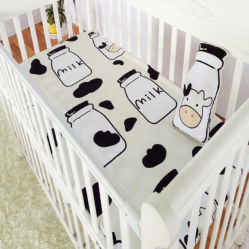 Nyfødt barneseng cribbed sheetchildren sengetæppe småbørneseng sengetøj bomuld blødt spædbarn lagner bwz 006