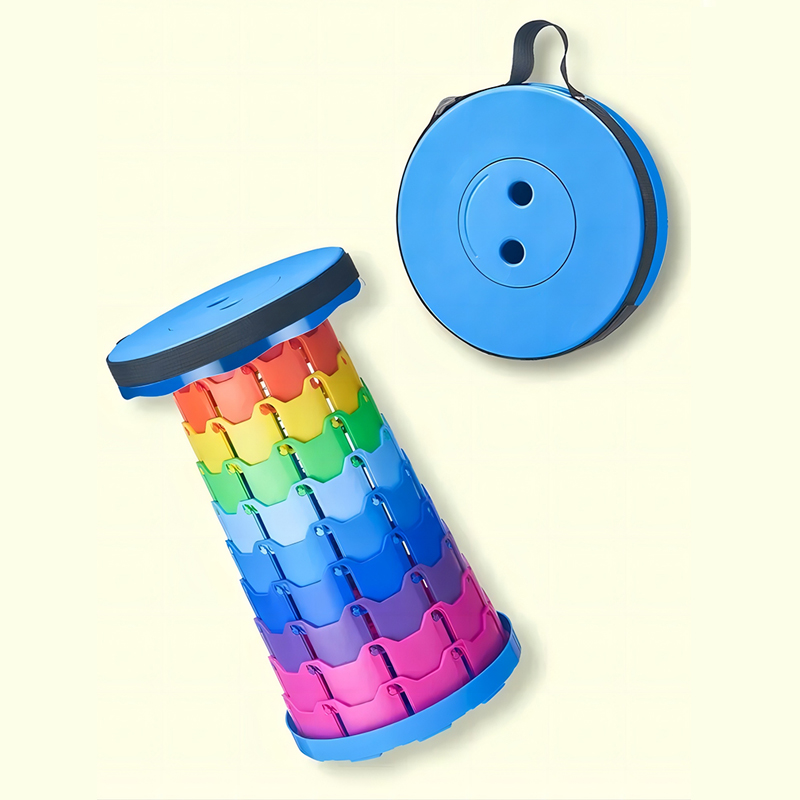 Silla de acordeón plegable redonda portátil, ajuste de altura, herramienta Simple, Columpio de elefante, cola de patio de juegos, 1Pc