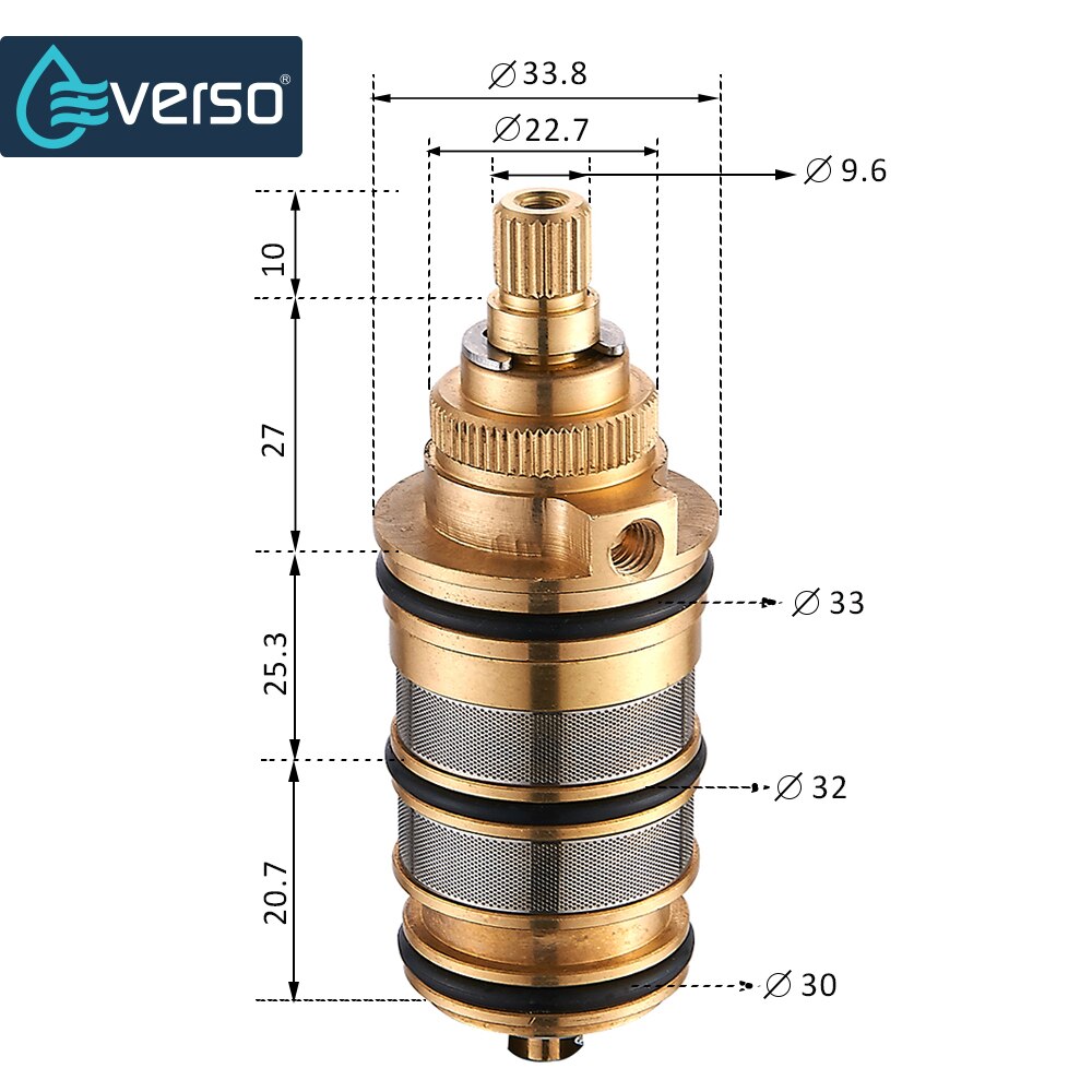 EVERSO Thermostatic valve spool copper faucet cartridge bath mixer tap shower mixing valve Adjust the Mixing Water Temperature