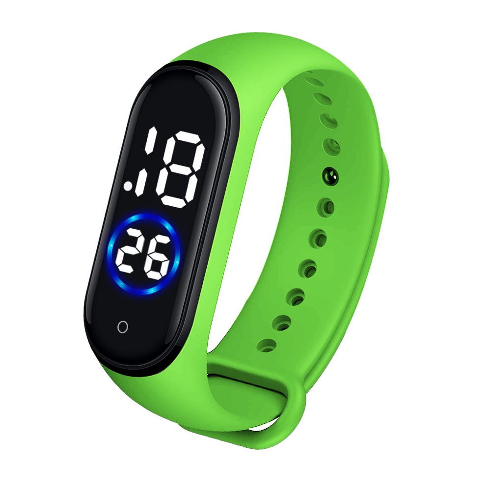 Digitalt led sportsur unisex silikonebånd vandtætte armbåndsure mænd kvinder armbåndsur reloj mujer: Grøn