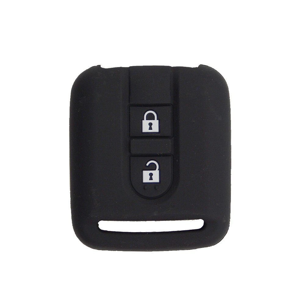 Okeytech afstandsbediening autosleutel siliconen hoesje voor nissan qashqai micra navara almera note rubberen hoesje beschermhoes 2 knoppen: Zwart
