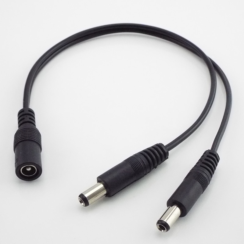1 Female to 2 Male Way Connector DC Plug Power Splitter Cable for CCTV LED Strip Light Power Supply Adapter 5.5mm*2.1mm