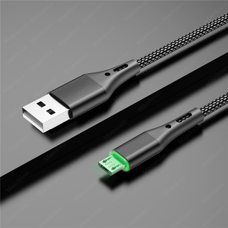 3A Mikro USB Kabel 0,5 m/1m/2m LED Daten synchronisieren Schnelle Ladung Draht Für Samsung s7 Huawei Xiaomi Tablette Android praktisch Kabel: schwarz / 0.5m