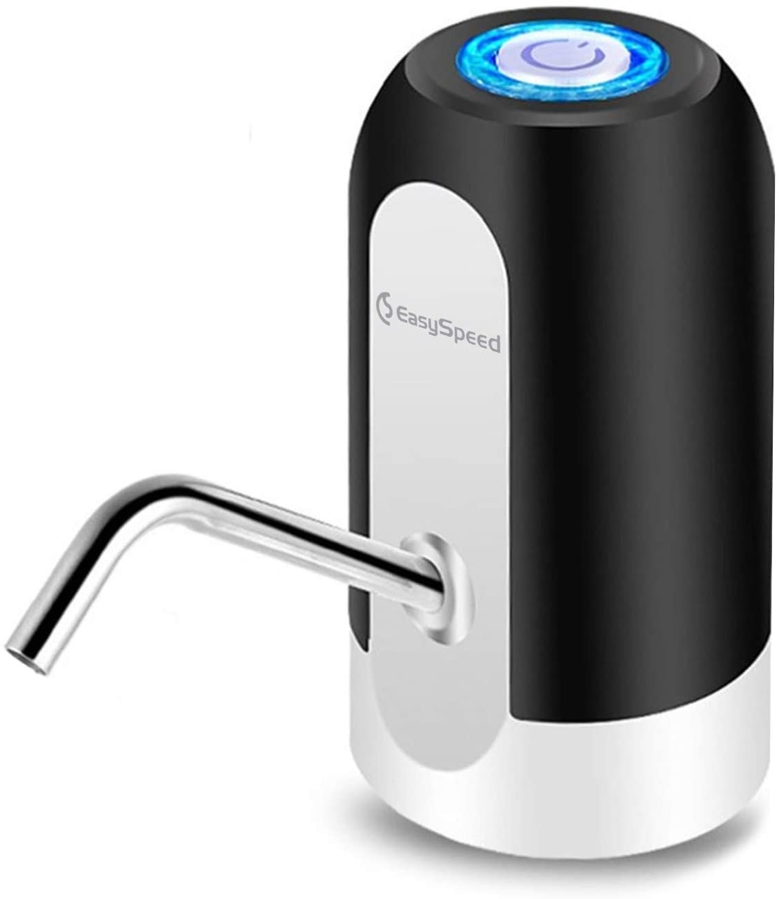 EASYSPEED, DISPENSADOR DE Agua con luz, ELECTRICO Y PORTATIL para BOTELLONES DE 5,8,10,12,13 Y 20 litros (Negro): negro