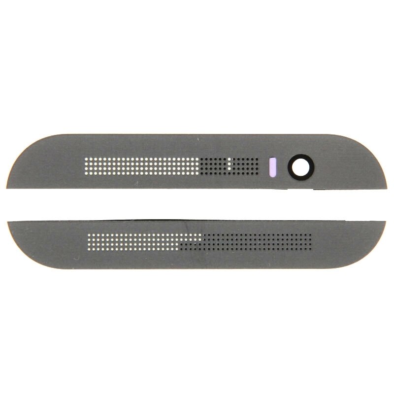 Front Upper Top + Unteren boden Glas Objektiv Abdeckung & Klebstoff für HTC EINS M8: Grau