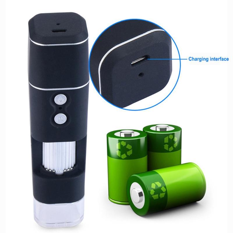2mp hd microscópio digital lupa wifi sem fio 8 led 500x câmera de vídeo elétrica com base suporte para ios android