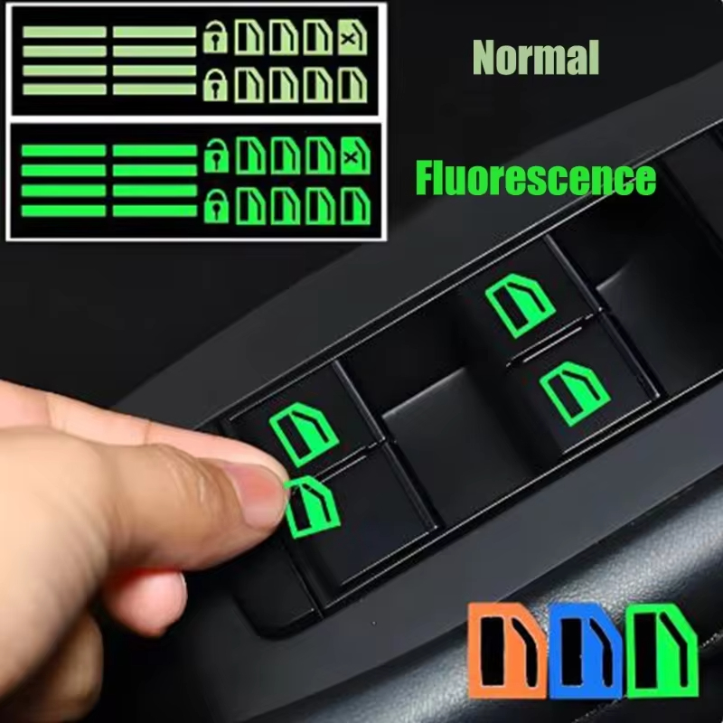Auto Fenster Geschmack Leuchtende Aufkleber Auto Stil Leuchtende Aufkleber Fensterheber Schalter Nacht Fluoreszierende Aufkleber Auto Innen Aufkleber
