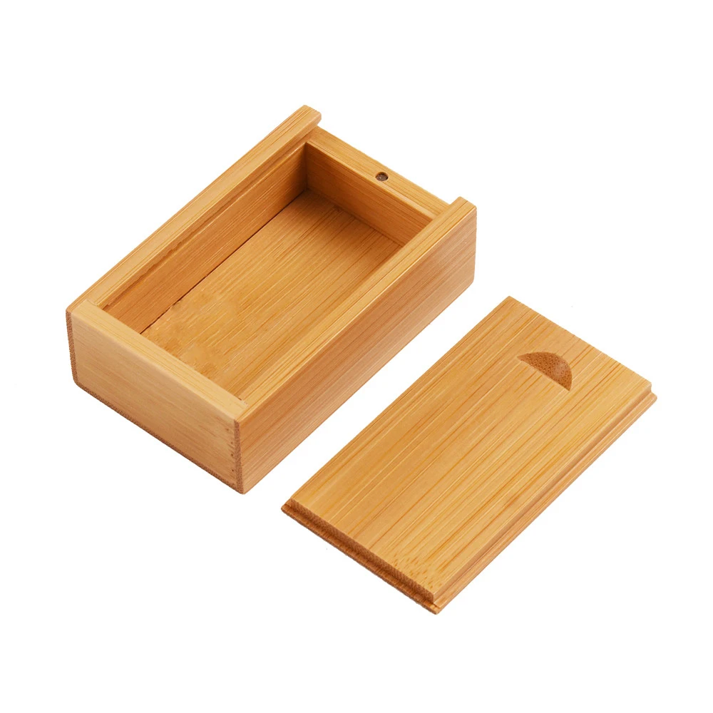 Caja de almacenamiento sin terminar de madera Natural maciza, 5 uds., con tapa deslizante para collar, anillo, caja de , caja de madera decorativa USB para