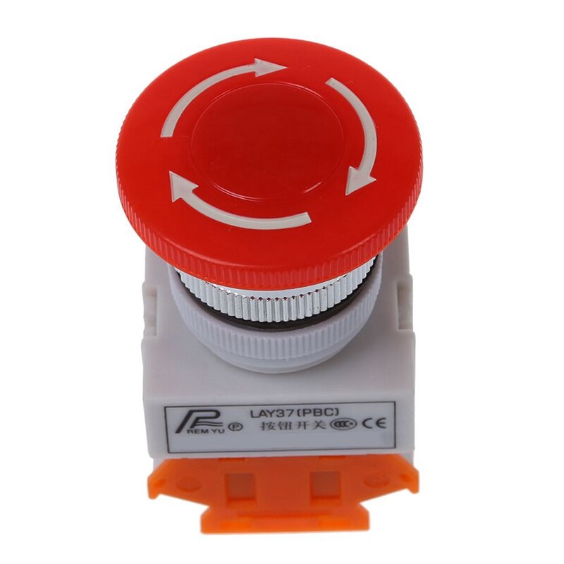 1Pcs 600V 10A Emergency Stop Switch Push Button & 5Pcs B500K 500K Ohm 3 Terminals Rotary o B Type Potentiometer