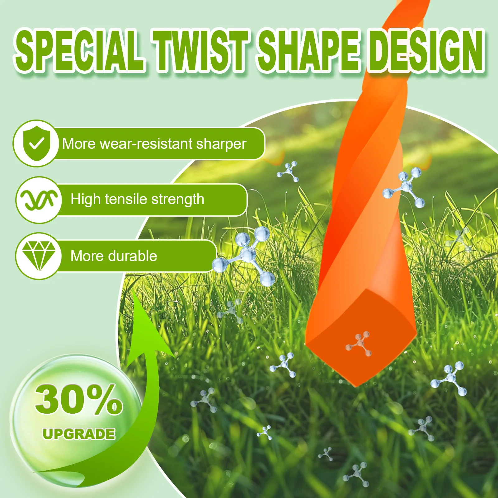 2.4/2.7/3.0/3.5/4.0mm * 100m carretel linha de corte de gramado náilon distorção quadrada espiral cortador de escova corda cortador de grama cabeça acessório