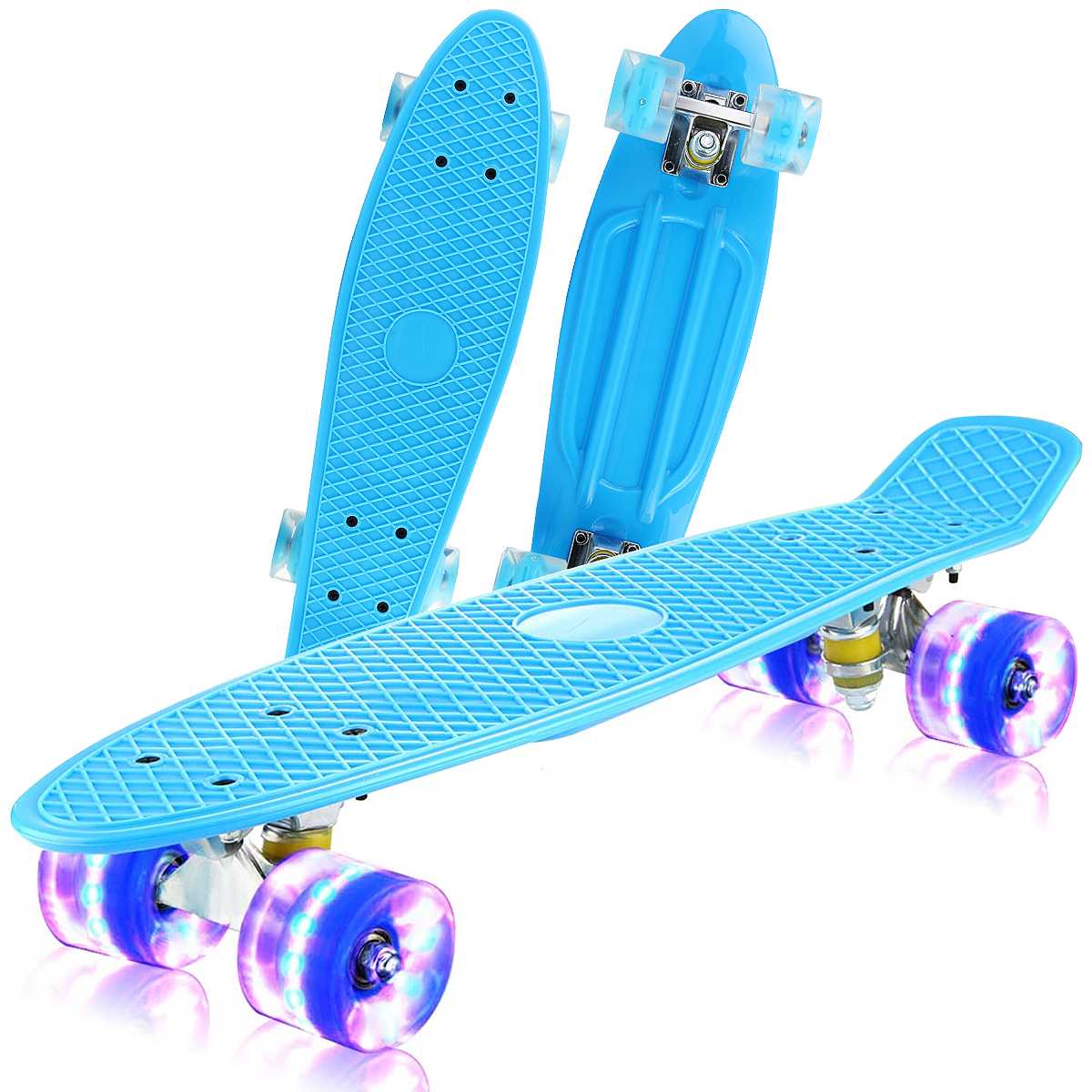 Tabla de Skate de 22 pulgadas con luz intermitente, Mini monopatín de plástico, Longboard de cuatro ruedas, para deportes al aire libre y de calle para niña y niño