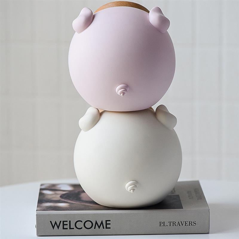 1PC Cartoon Pig Piggy Bank Saving Pot Adornment Kids Room Decor (Pink Size S)