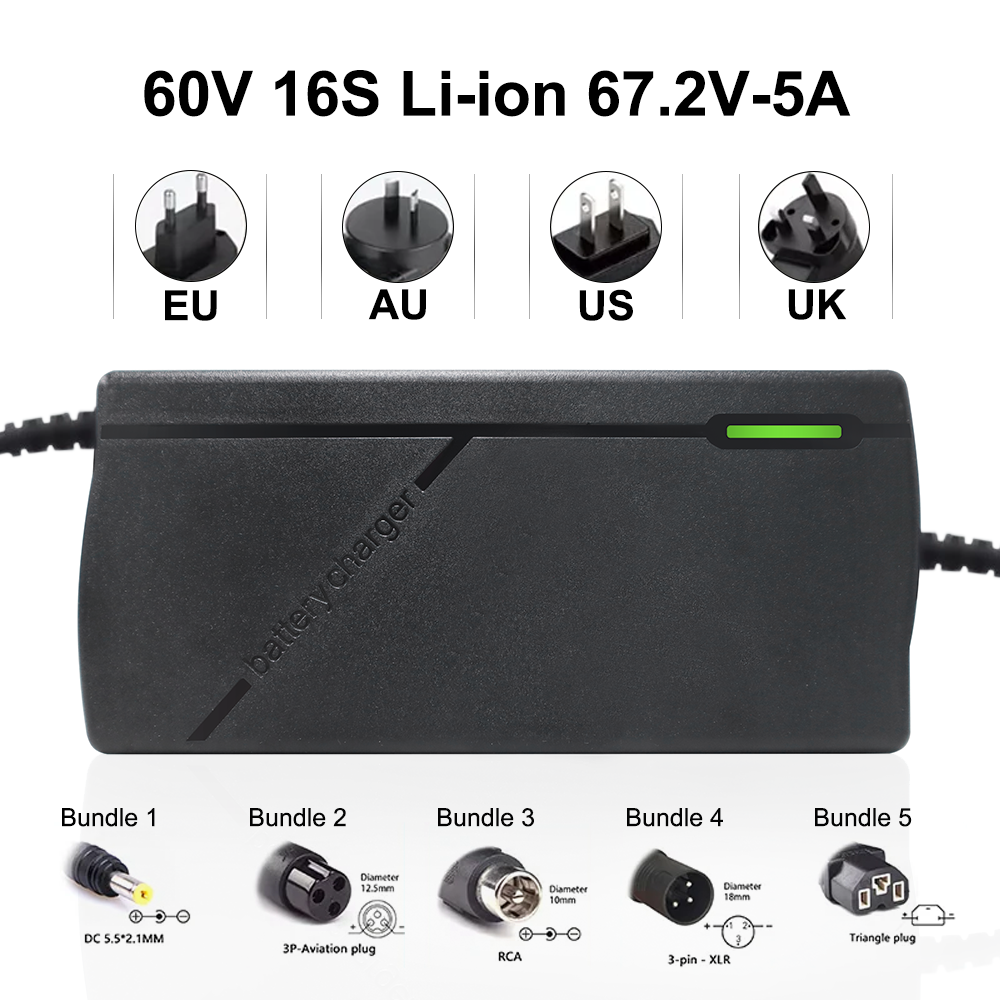 67.2v 2a 3a 5a 16s 60v li-ion-akkupakkaus laturi älykäs suojaus lähtöportti dc/aviation/rca/xlr/kolmioliitin: Sininen / Nippu 1 / Eu