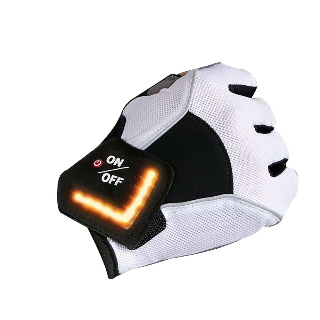 Fahrrad Handschuhe Bike Radfahren Handschuhe Mit Blinker Drehen Automatische Sensor Halb Finger Sport Blinker Handschuhe 812: XL