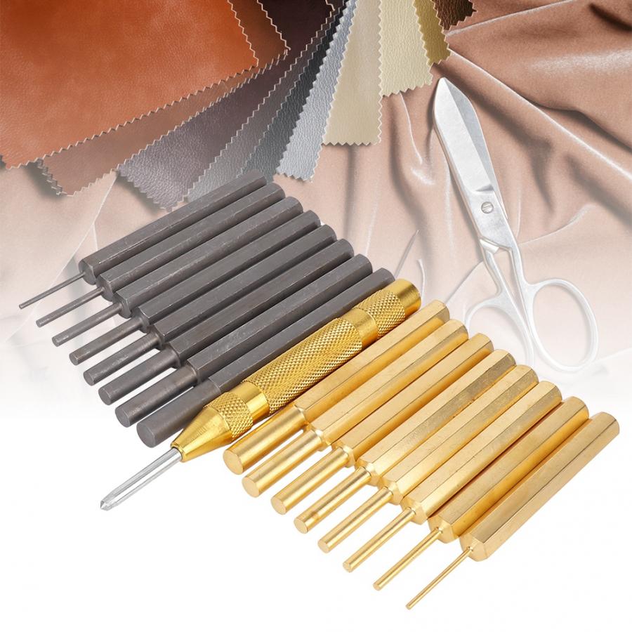 18pcs Carbon Steel Brass Punch Tool Set Leather Craft Hand Tool Steel Punch Percussion Punch Fitter Special Punch
