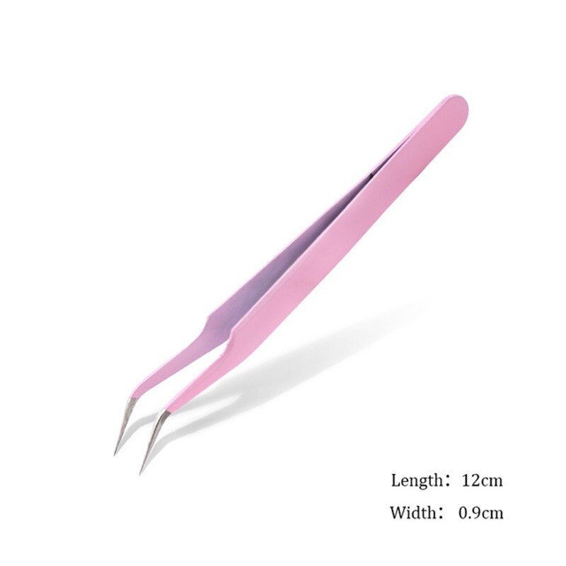 Snoep Kleur Roestvrijstalen Pincet Macaron Kleur Sticker Tool Wimper Extension Wees Nipper Clip Manicure Nail Art Tool: pink type 2