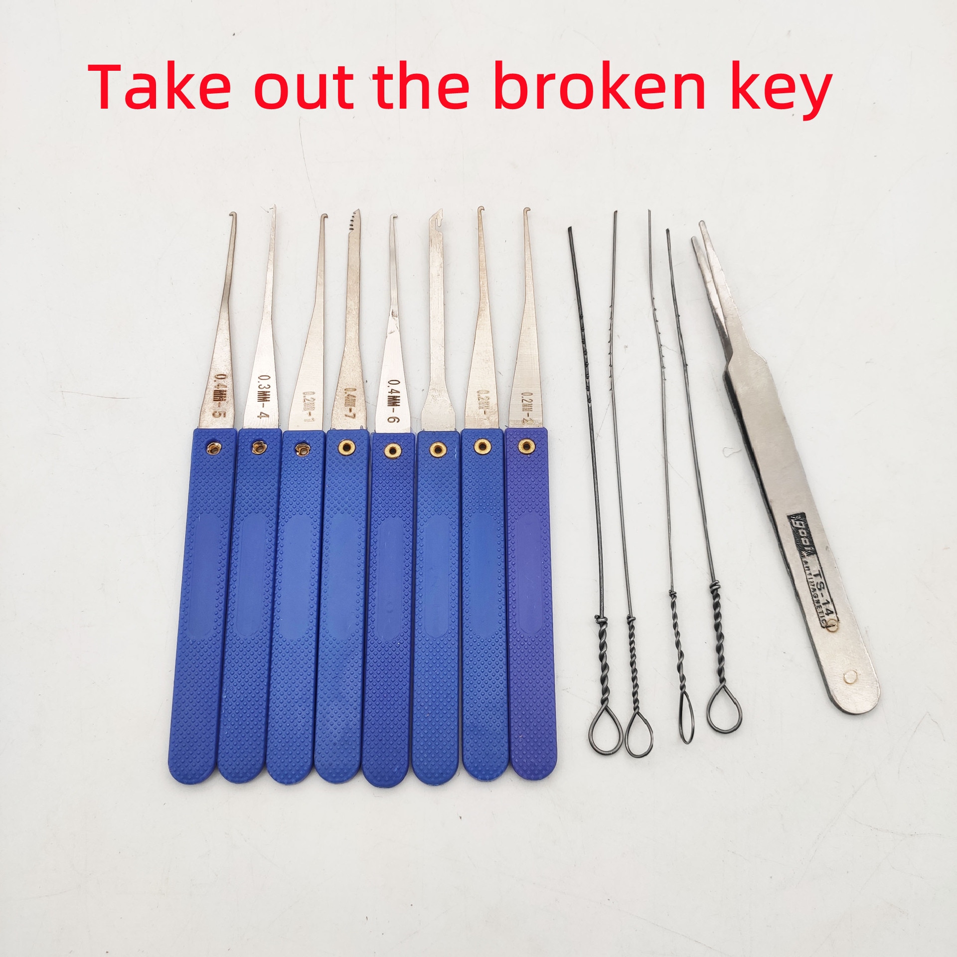 Herramientas manuales de cerrajería, Kit de herramientas de reparación de candado de selección de cerradura fuerte, abridor de puerta, herramienta de desbloqueo, manija, Hardware de bloqueo combinado: Default Title