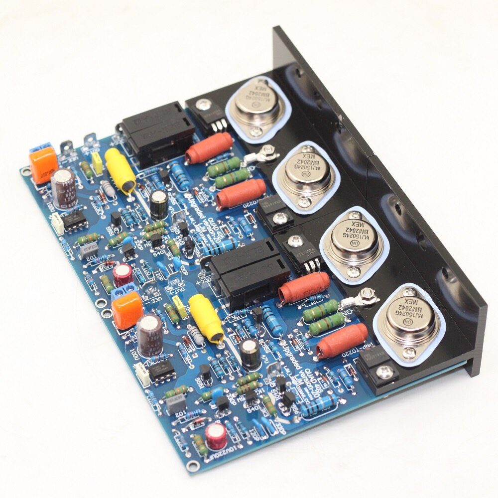 2Stck QUAD405 KLON MJ15024 100W 8R DIY Bausätze Fertige Gremium Dual Kanal Verstärker Gremium w/Winkel Aluminium