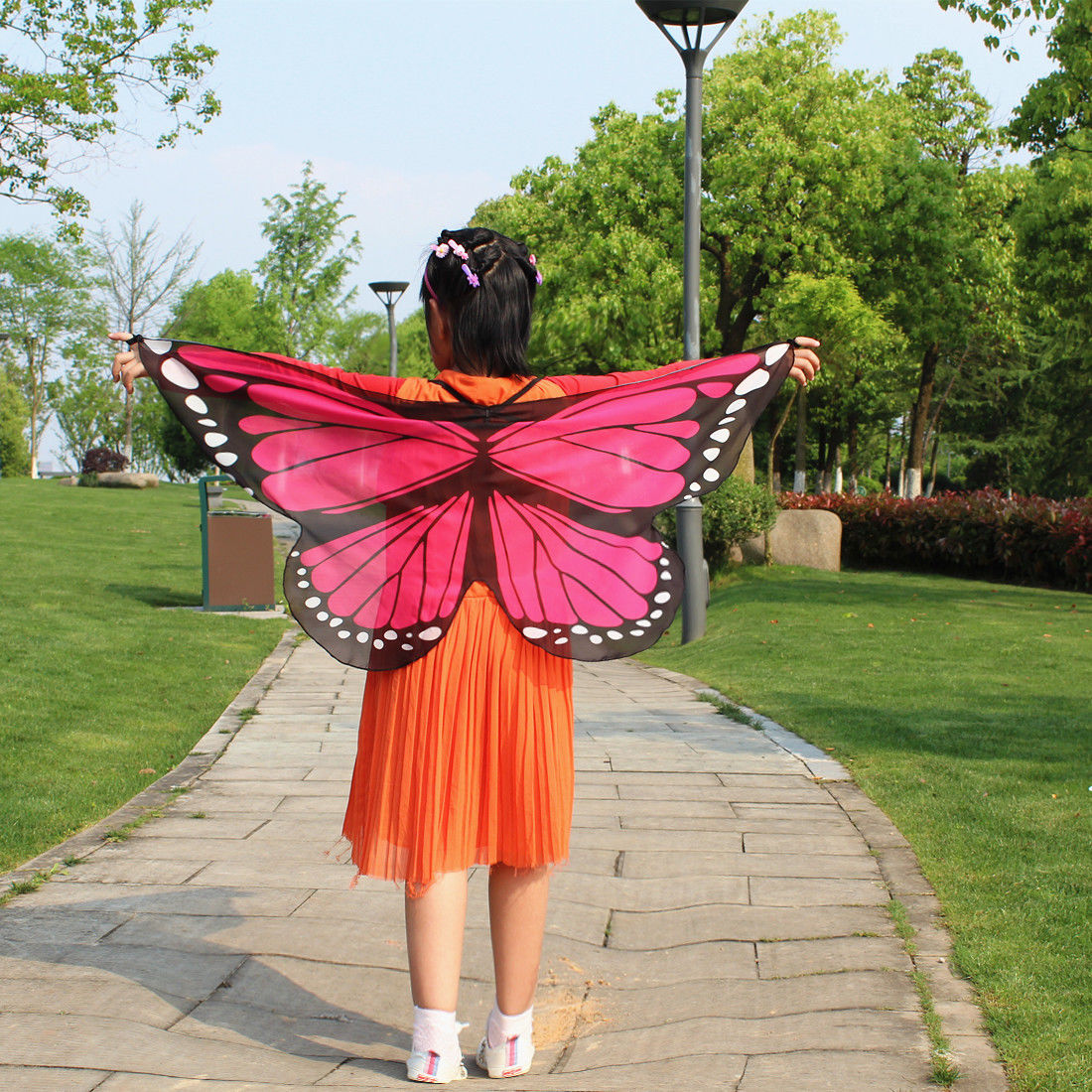 Mærke piger drenge børn fe vinger sommerfugl fancy kjole op kostume fest foregiver at spille sommerfugl vinger