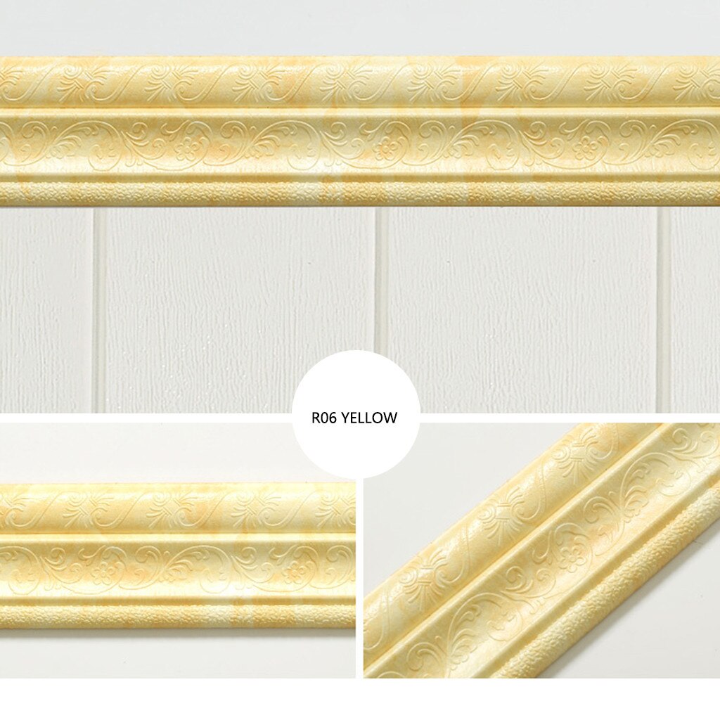 Self-adhesive Three-dimensional Wall Edging Strip 3D Foam Wall Stickers Waterproof Self-Adhesive Home Decor #E