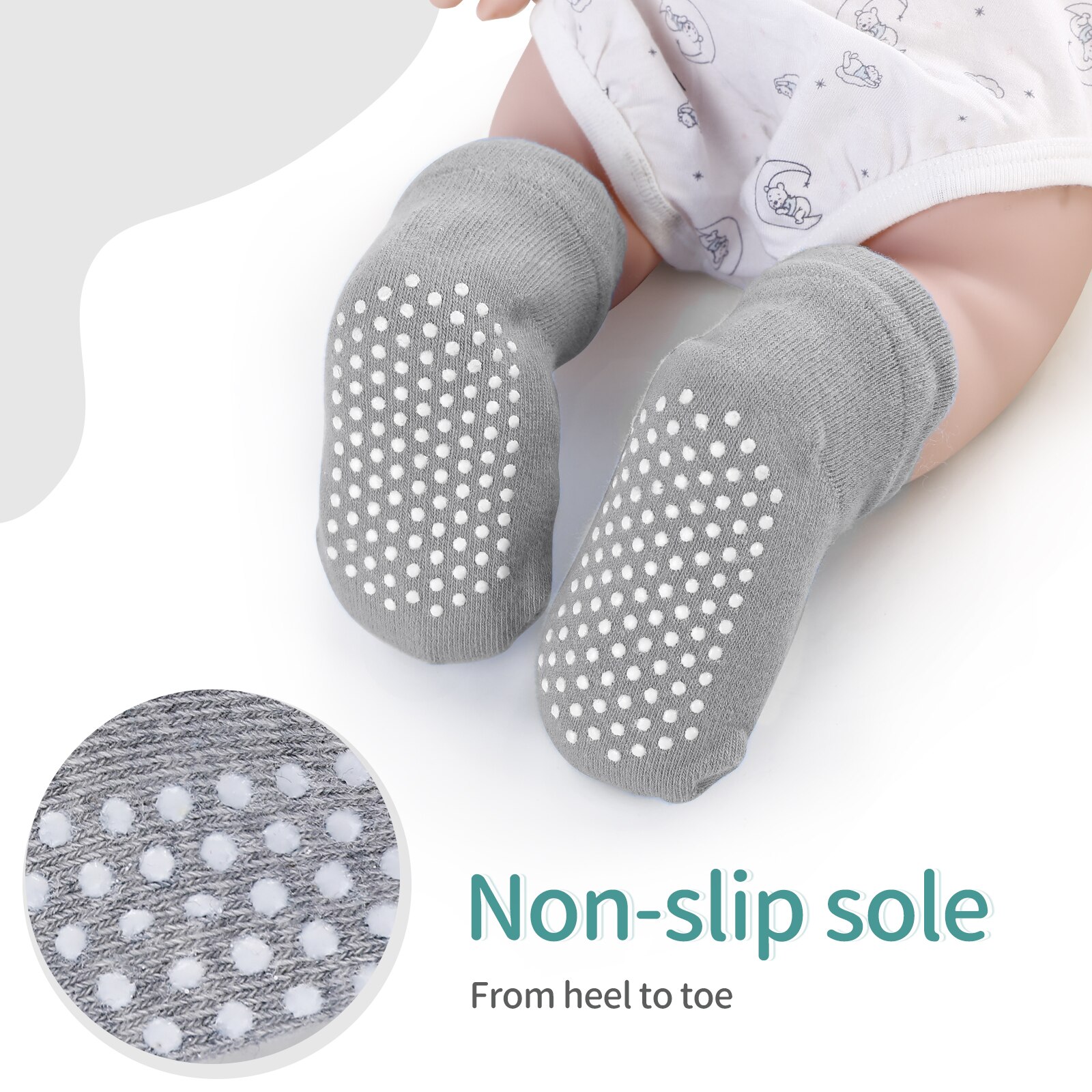 Baby Socken 100% Organische Baumwolle Non Slip Socken für Jungen & Mädchen 6 Paare/los Anti Skid Baby Socke für Baby 6-36 monat