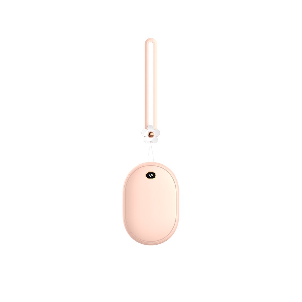 Powerbank 10000 mah oplaadbare handwarmer met temperatuurweergave draagbare oplader powerbank voor iphone 11 xiaomi powerbank: Roze
