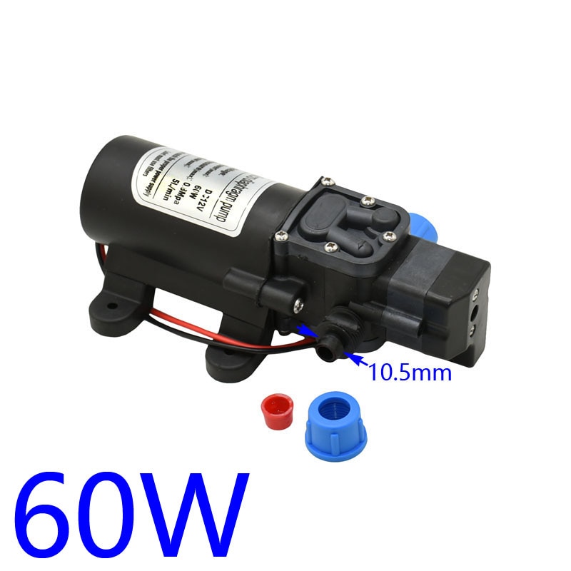 Dc 12 Volt Hoge Druk Waterpomp 60 W 80 W Micro Membraanwaterpomp Met Druk Zelfaanzuigende booster 12 Volt Adapter 1 Pcs: 60W